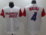 Wholesale Cheap Team Puerto Rico #4 Yadier Molina White 2017 World MLB Classic Authentic Stitched MLB Jersey