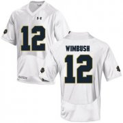 Wholesale Cheap Notre Dame Fighting Irish 12 Brandon Wimbush White College Football Jersey