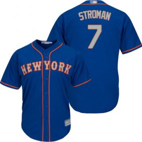 Wholesale Cheap Mets #7 Marcus Stroman Blue(Grey NO.) New Cool Base Stitched MLB Jersey