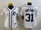 Cheap Women's Detroit Tigers #31 Riley Greene White Cool Base Stitched Baseball Jersey(Run Small)