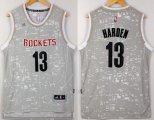 Wholesale Cheap Men's Houston Rockets #13 James Harden Adidas 2015 Gray City Lights Swingman Jersey