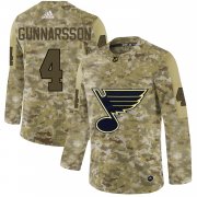 Wholesale Cheap Adidas Blues #4 Carl Gunnarsson Camo Authentic Stitched NHL Jersey