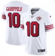 Wholesale Cheap Nike 49ers 10 Jimmy Garoppolo White 75th Anniversary Color Rush Vapor Untouchable Limited Jersey