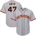 Wholesale Cheap Giants #47 Johnny Cueto Grey Road Cool Base Stitched Youth MLB Jersey