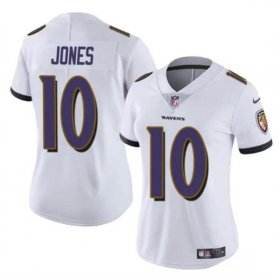 Cheap Women\'s Baltimore Ravens #10 Emory Jones White Vapor Football Jersey(Run Small)