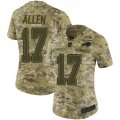 Wholesale Cheap Nike Bills #17 Josh Allen Camo Women's Stitched NFL Limited 2018 Salute to Service Jersey