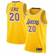 Cheap Men's Los Angeles Lakers #20 Maxwell Lewis Yellow 2024 Icon Edition Stitched Basketball Jersey