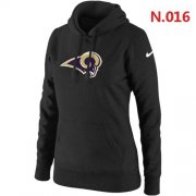 Wholesale Cheap Women's Los Angeles Rams Logo Pullover Hoodie Black