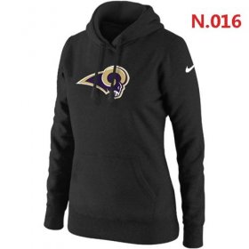 Wholesale Cheap Women\'s Los Angeles Rams Logo Pullover Hoodie Black