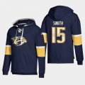 Wholesale Cheap Nashville Predators #15 Craig Smith Navy adidas Lace-Up Pullover Hoodie