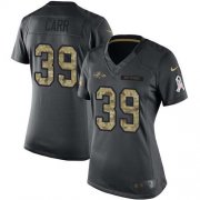 Wholesale Cheap Nike Ravens #39 Brandon Carr Black Women's Stitched NFL Limited 2016 Salute to Service Jersey