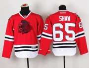 Wholesale Cheap Blackhawks #65 Andrew Shaw Red(Red Skull) Stitched Youth NHL Jersey