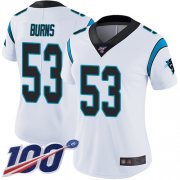 Wholesale Cheap Nike Panthers #53 Brian Burns White Women's Stitched NFL 100th Season Vapor Limited Jersey