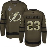 Cheap Adidas Lightning #23 Carter Verhaeghe Green Salute to Service 2020 Stanley Cup Champions Stitched NHL Jersey