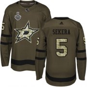 Wholesale Cheap Adidas Stars #5 Andrej Sekera Green Salute to Service 2020 Stanley Cup Final Stitched NHL Jersey