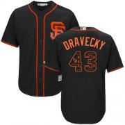 Wholesale Cheap Giants #43 Dave Dravecky Black Team Logo Fashion Stitched MLB Jersey