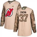 Wholesale Cheap Adidas Devils #37 Pavel Zacha Camo Authentic 2017 Veterans Day Stitched NHL Jersey