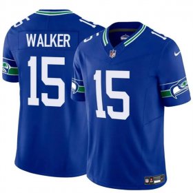 Cheap Men\'s Seattle Seahawks #15 P.J. Walker Royal 2024 F.U.S.E Throwback Vapor Limited Football Stitched Jersey