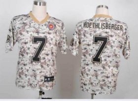 Wholesale Cheap Nike Steelers #7 Ben Roethlisberger Camo Men\'s Stitched NFL Elite USMC Jersey