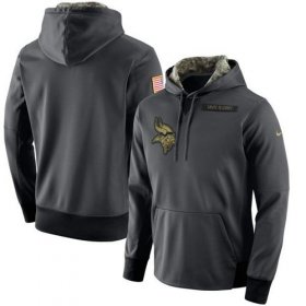 Wholesale Cheap Men\'s Minnesota Vikings Nike Anthracite Salute to Service Player Performance Hoodie