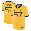 Wholesale Cheap West Virginia Mountaineers 57 Adam Pankey Yellow USA Flag College Football Jersey