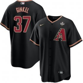 Men\'s Arizona Diamondbacks #37 Kevin Ginkel Black 2023 World Series Cool Base Stitched Baseball Jersey