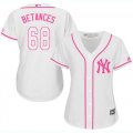 Wholesale Cheap Yankees #68 Dellin Betances White/Pink Fashion Women's Stitched MLB Jersey