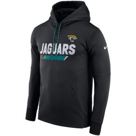 Wholesale Cheap Men\'s Jacksonville Jaguars Nike Black Sideline ThermaFit Performance PO Hoodie