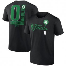 Wholesale Cheap Men\'s Boston Celtics #0 Jayson Tatum Black 2024 Finals Inbound Pass Name & Number T-Shirt