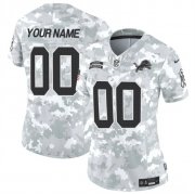 Cheap Women's Detroit Lions Active Player Custom 2024 F.U.S.E Arctic Camo Salute To Service Limited Stitched Jersey(Run Small)