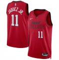 Cheap Men's Miami Heat #11 Jaime Jaquez Jr. Red 2024-25 City Edition Stitched Basketball Jersey