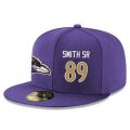 Wholesale Cheap Baltimore Ravens #89 Steve Smith Sr Snapback Cap NFL Player Purple with Gold Number Stitched Hat