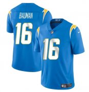 Cheap Men's Los Angeles Chargers #16 Casey Bauman Blue 2024 Vapor Limited Football Stitched Jersey