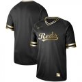 Wholesale Cheap Nike Reds Blank Black Gold Authentic Stitched MLB Jersey