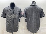 Wholesale Cheap Men's New England Patriots Blank Gray With Patch Cool Base Stitched Baseball Jersey