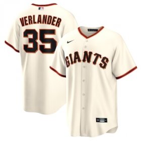 Cheap Men\'s San Francisco Giants #35 Justin Verlander Nike Cream Home Replica Jersey