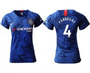 Wholesale Cheap Women's Chelsea #4 Fabregas Home Soccer Club Jersey