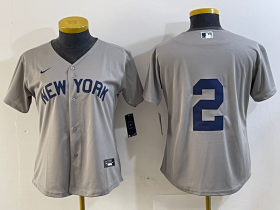 Cheap Youth New York Yankees #2 Derek Jeter Gray Field of Dreams Cool Base Jersey