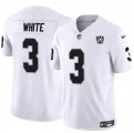 Cheap Men's Las Vegas Raiders #3 Zamir White White 2024 F.U.S.E 65th Anniversary Patch Vapor Stitched Football Jersey