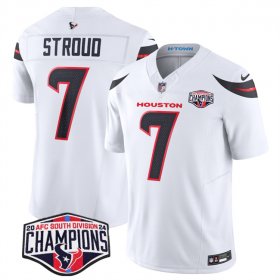 Cheap Men\'s Houston Texans #7 C.J. Stroud White F.U.S.E. 2024 AFC South Division Champions Vapor Limited Stitched Football Jersey