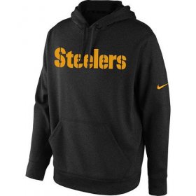 Wholesale Cheap Men\'s Pittsburgh Steelers Nike Black KO Wordmark Performance Hoodie