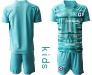 Wholesale Cheap Chelsea Blank Light Blue Goalkeeper Kid Soccer Club Jersey