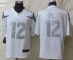 Wholesale Cheap Nike Seahawks #12 Fan White Men's Stitched NFL Limited Platinum Jersey