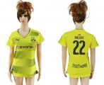 Wholesale Cheap Women's Dortmund #22 Pulisic Home Soccer Club Jersey