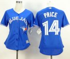 Wholesale Cheap Blue Jays #14 David Price Blue Alternate Women's Stitched MLB Jersey