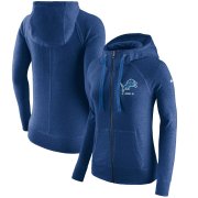 Wholesale Cheap Detroit Lions Nike Women's Gym Vintage Full-Zip Hoodie Blue