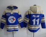 Wholesale Cheap Blue Jays #11 Kevin Pillar Blue Sawyer Hooded Sweatshirt MLB Hoodie