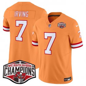 Cheap Men\'s Tampa Bay Buccaneers #7 Bucky Irving Orange F.U.S.E. 2024 NFC South Champions Limited Stitched Jersey