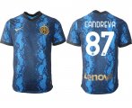 Wholesale Cheap Men 2021-2022 Club Inter Milan home blue aaa versio 87 Nike Soccer Jersey