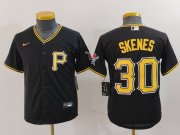 Cheap Youth Pittsburgh Pirates #30 Paul Skenes Black Stitched Cool Base Nike Jersey